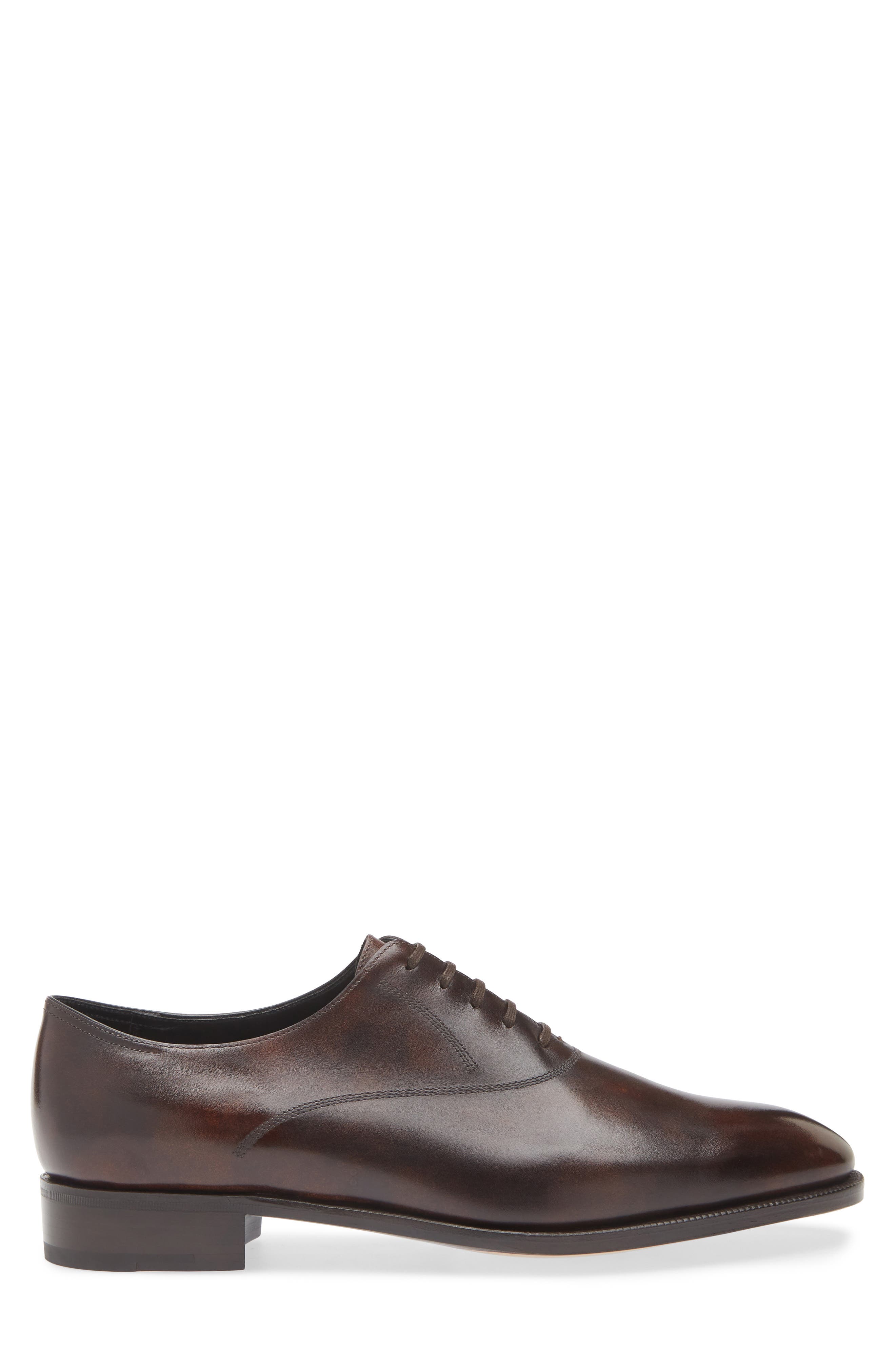 John Lobb Luke Wholecut Oxford, Alternate, color, Dark Brown