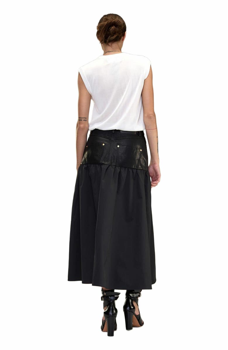 Cynthia Rowley Downtown Leather Nylon Skirt, Alternate, color,