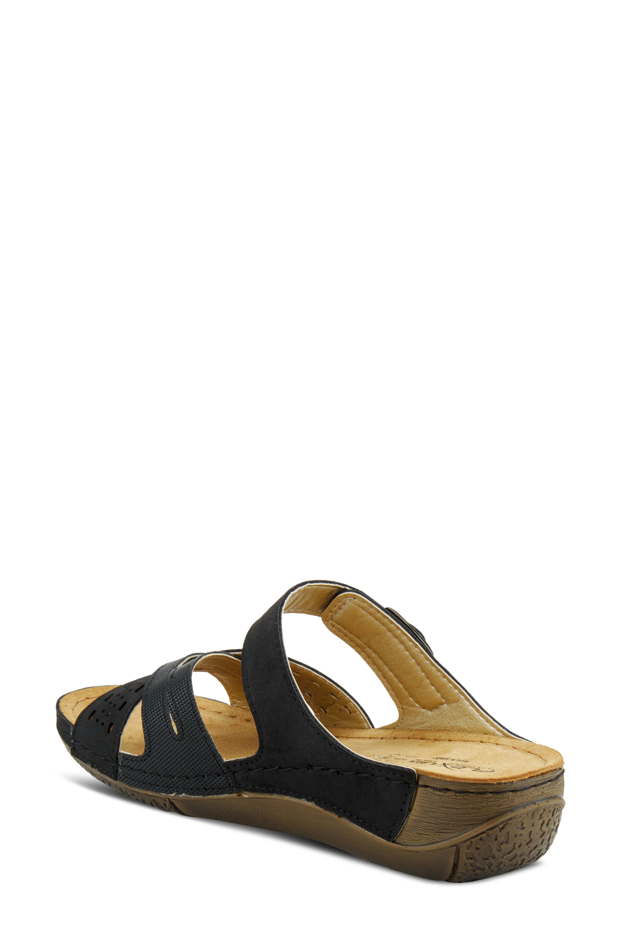 Flexus by Spring Step Denia Slide Sandal, Alternate, color, Black