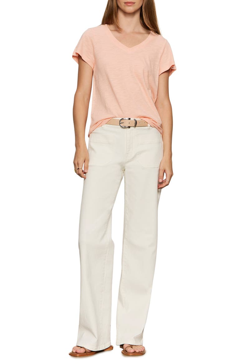 V-Neck T-Shirt, Alternate, color, WASHED SALMON PINK