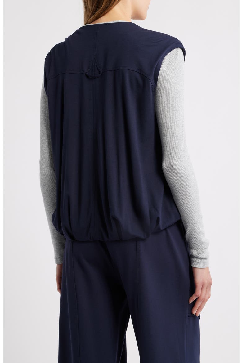 Knit Zip-Up Vest, Alternate, color, NAVY