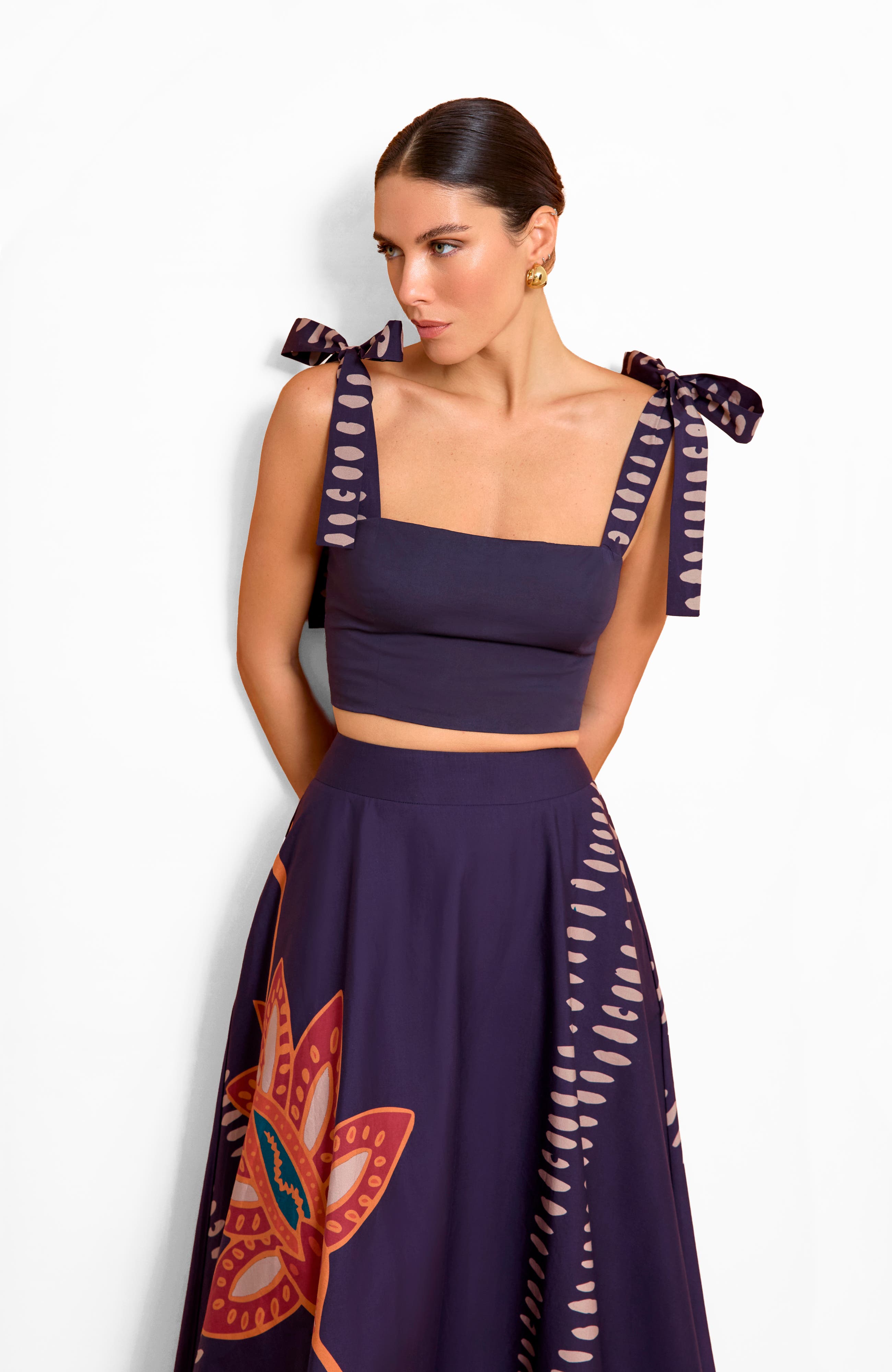 Uly Top Razu in Printed Cotton Poplin
