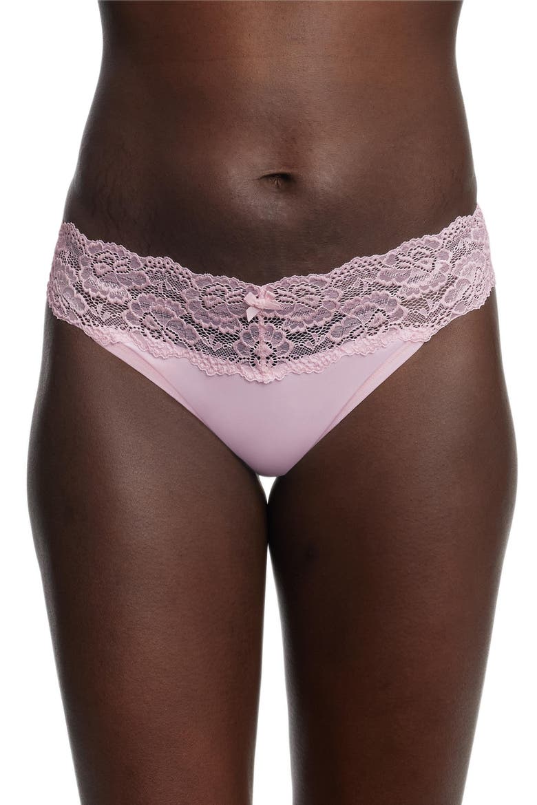 Goddess Lace Trim Thong 2-Pack, Alternate, color, Black/Lt Pink