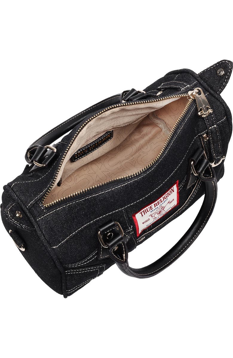 True Religion Heritage Denim Satchel Bag, Alternate, color, Black
