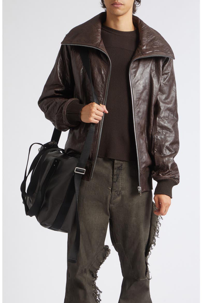 Dracuflight Leather Jacket, Main, color, GREASE