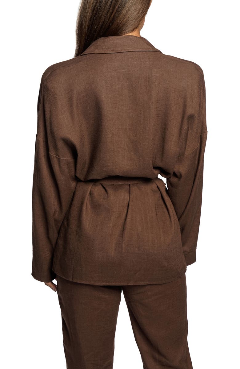 JLUXLABEL Cape Town Belted Cotton & Linen Jacket, Alternate, color,