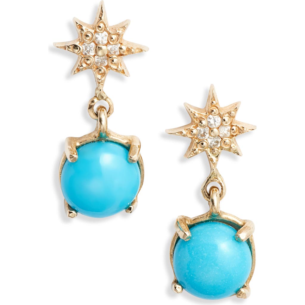 Anzie Star Drop Earrings In Turquoise