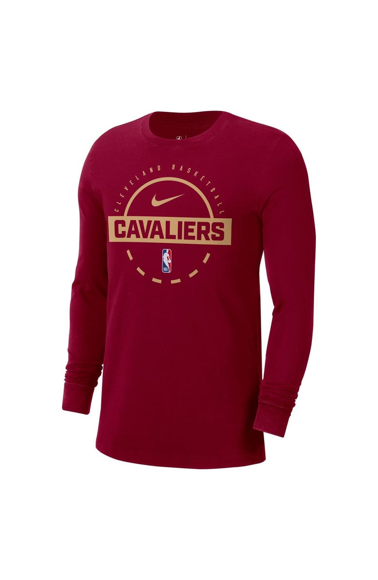 Nike Men's Nike  Wine Cleveland Cavaliers Authentic Long Sleeve Practice T-Shirt, Alternate, color, Wine