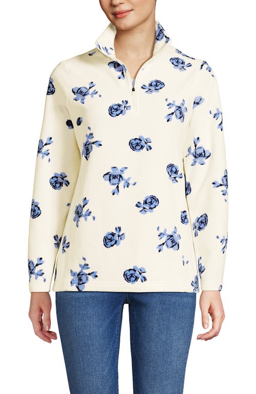 Lands' End Anyweather Fleece Quarter Zip Pullover In White