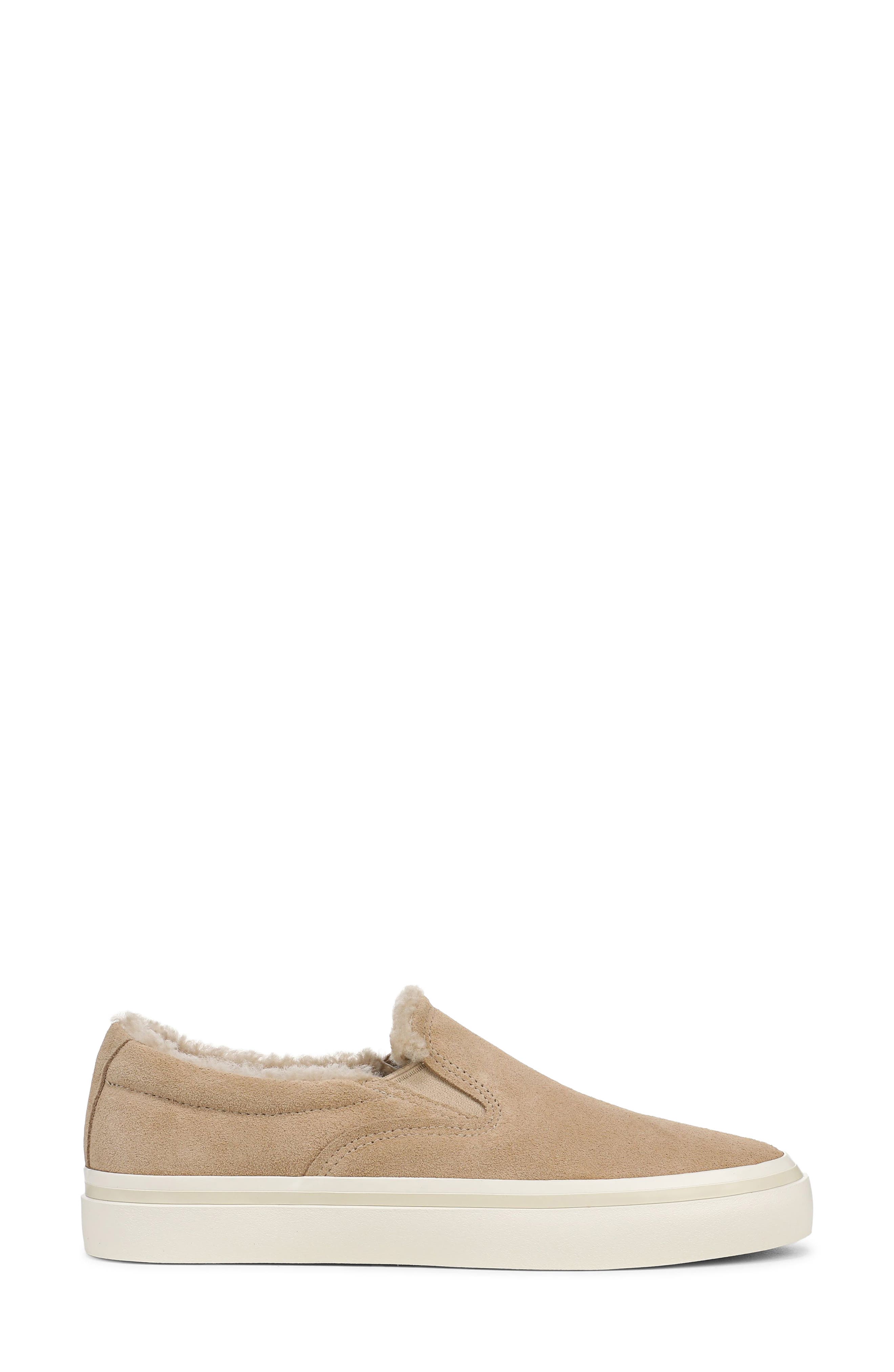 Blair Genuine Shearling Trim Slip-On Sneaker, Alternate, color, TUSCAN SAND LEATHER
