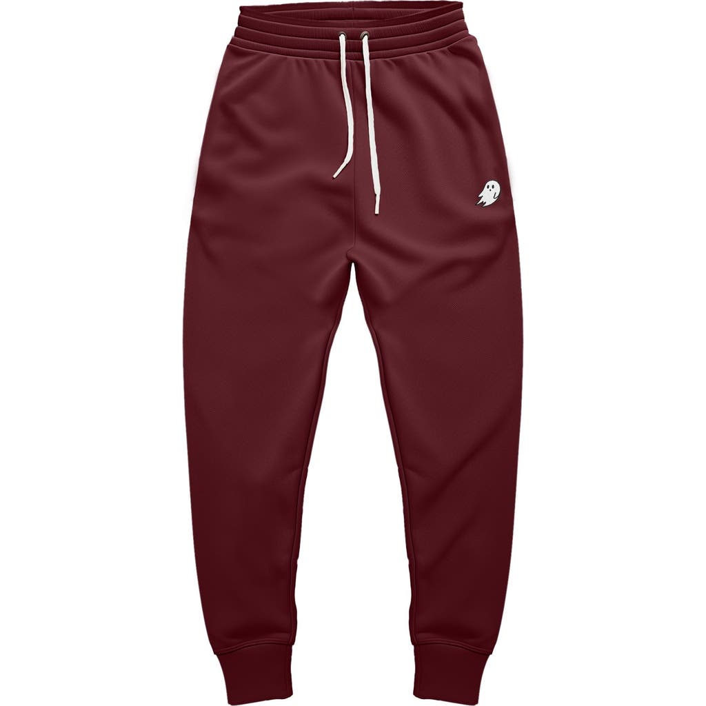 Dalix Mens Ghost Fleece Jogger Sweatpants In Maroon