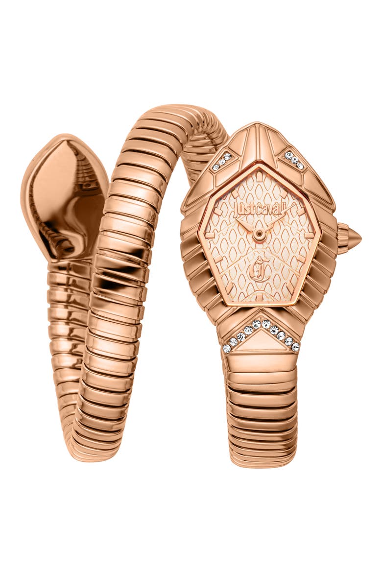 Snake Bracelet Watch, 22mm x 35mm, Main, color, ROSE GOLD