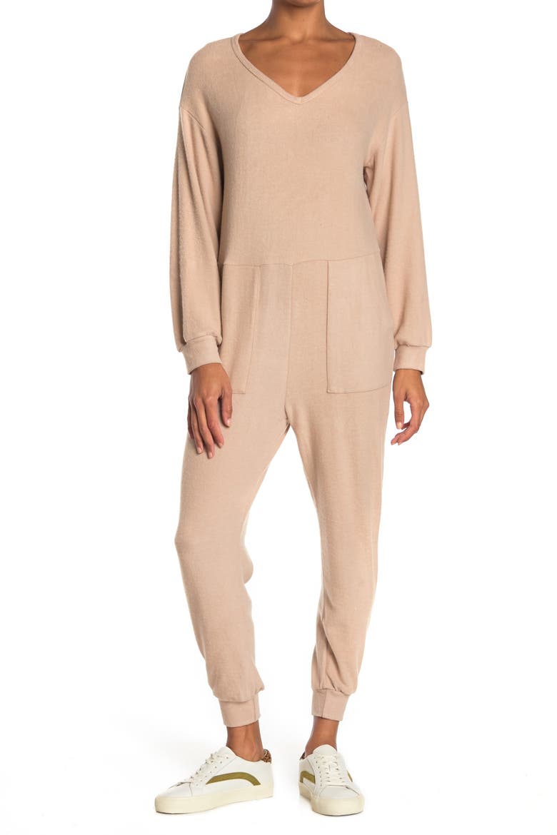 One-Piece Cozy Jumpsuit, Alternate, color, CUBAN SAND