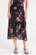 Ellen Tracy Ruffle Hem Mesh Skirt