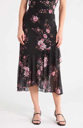 Ruffle Hem Mesh Skirt
