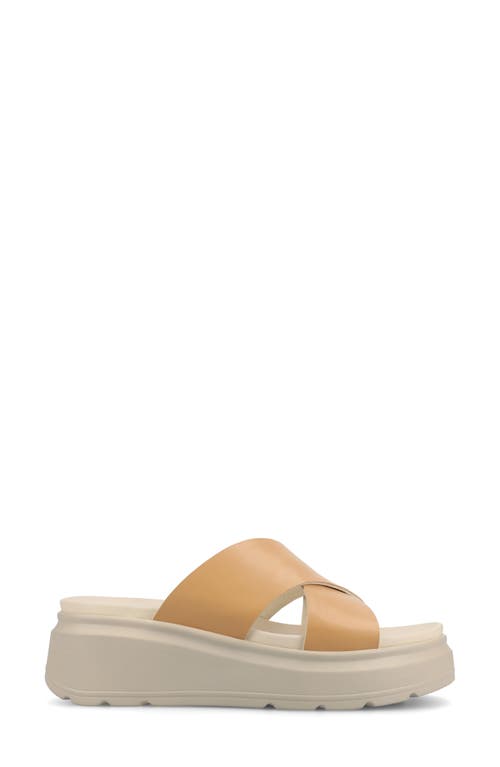 Shop Journee Collection Cathie Platform Wedge Sandal In Tan