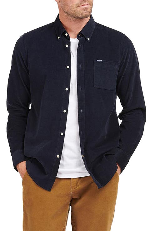 Ramsey Tailored Fit Corduroy Button-Down Shirt