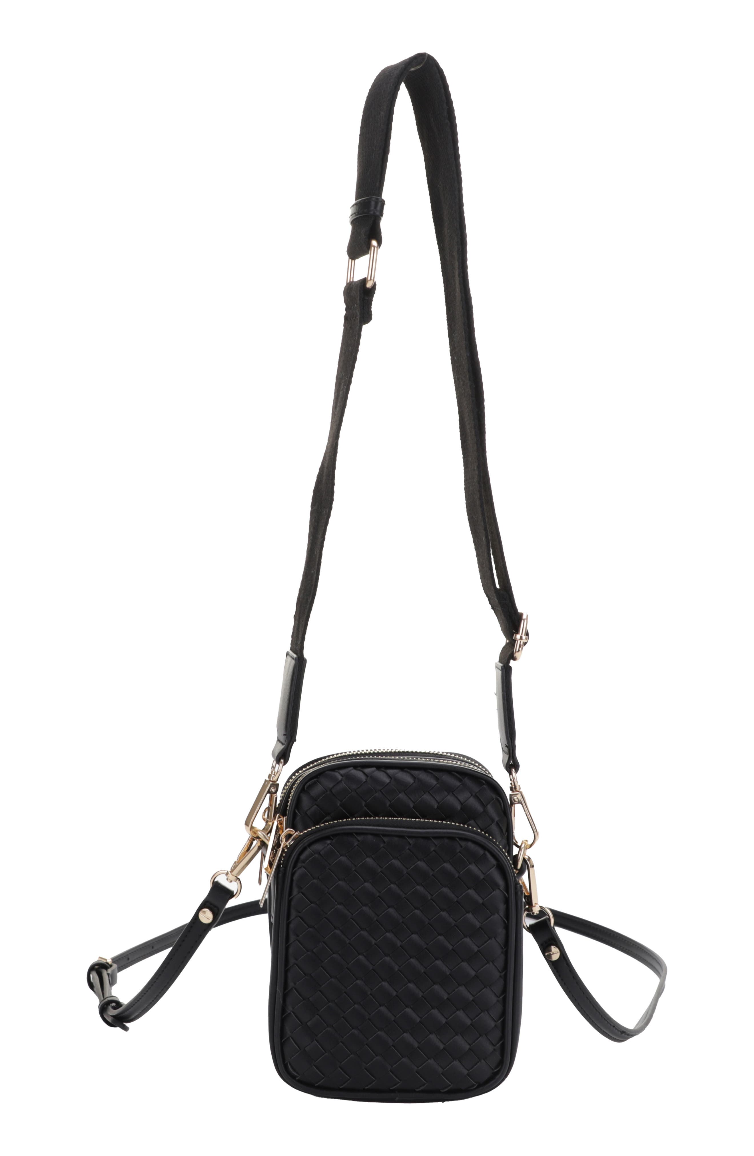 Mali + Lili Josephine Woven Vegan Leather Crossbody Bag, Main, color, 