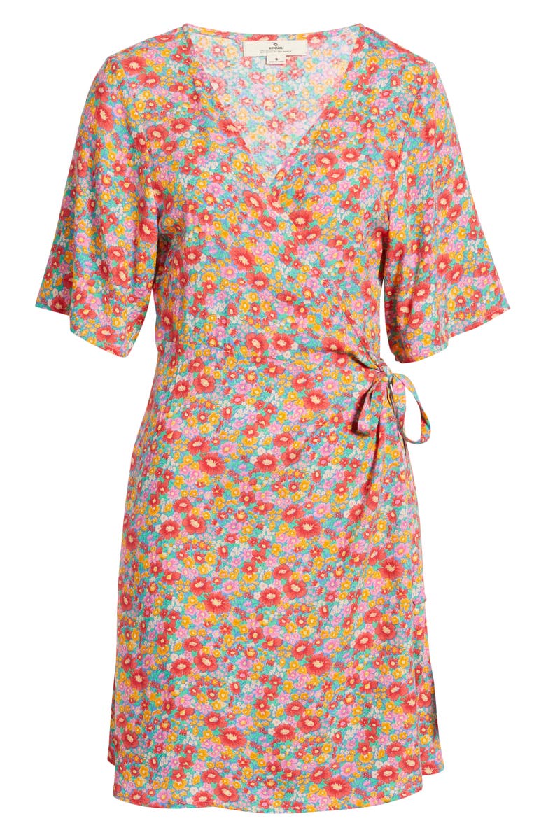 Rip Curl Las Dalias Ditsy Wrap Dress, Alternate, color, Blue