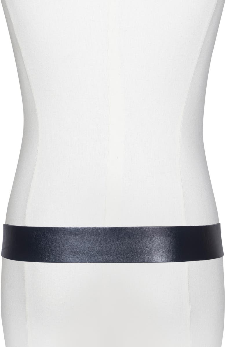 AllSaints Distressed Milled Leather Belt, Alternate, color, Black