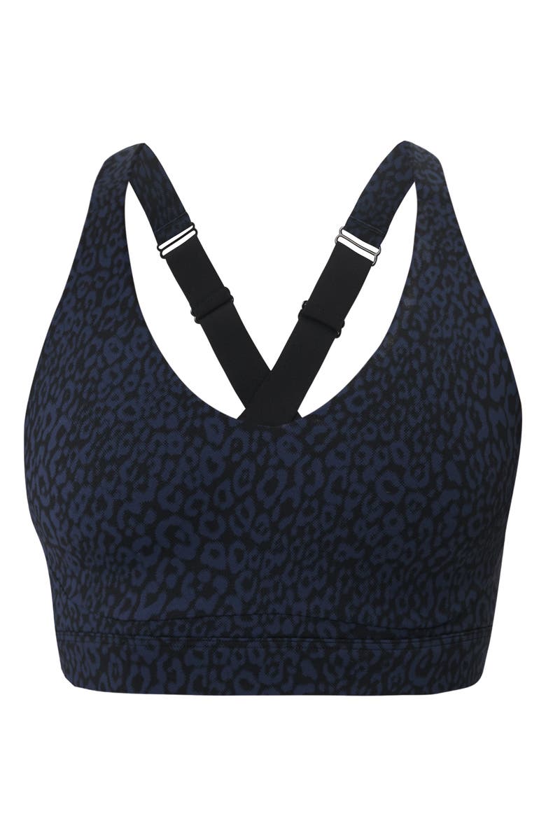 Sweaty Betty Power Pulse Sports Bra, Alternate, color, Blue Halftone Leopard Print