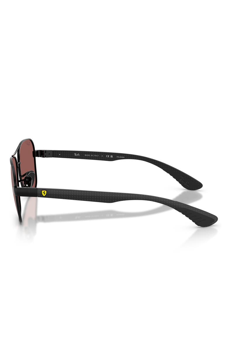 Ray-Ban 58mm Ferrari Polarized Square Sunglasses, Alternate, color, Black / Purple