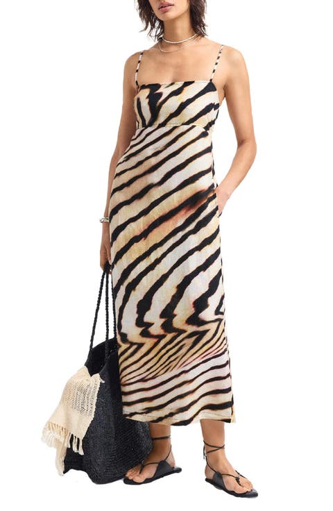 Arden Printed Linen Cover-Up Sundress