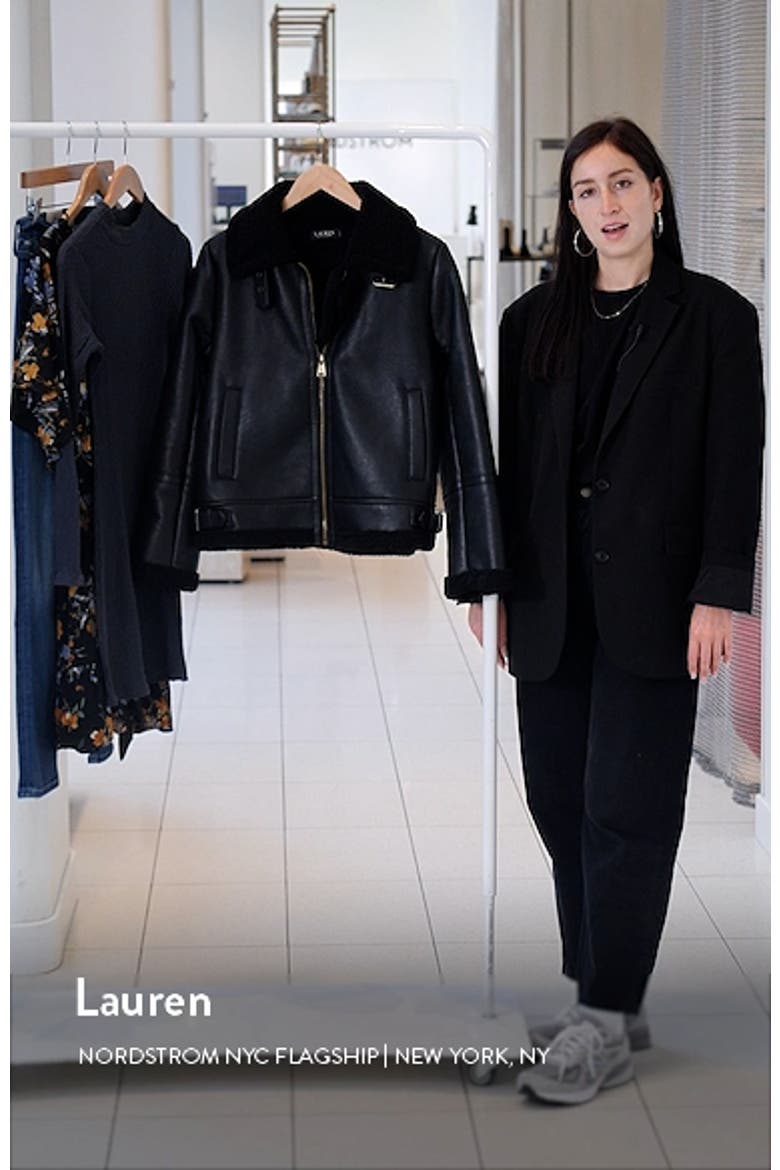 Faux Leather & Faux Shearling Bomber Jacket video