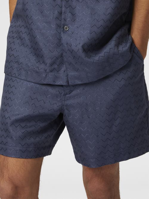 Missoni Tailored Shorts With Shiny Zigzag Pattern In Blue