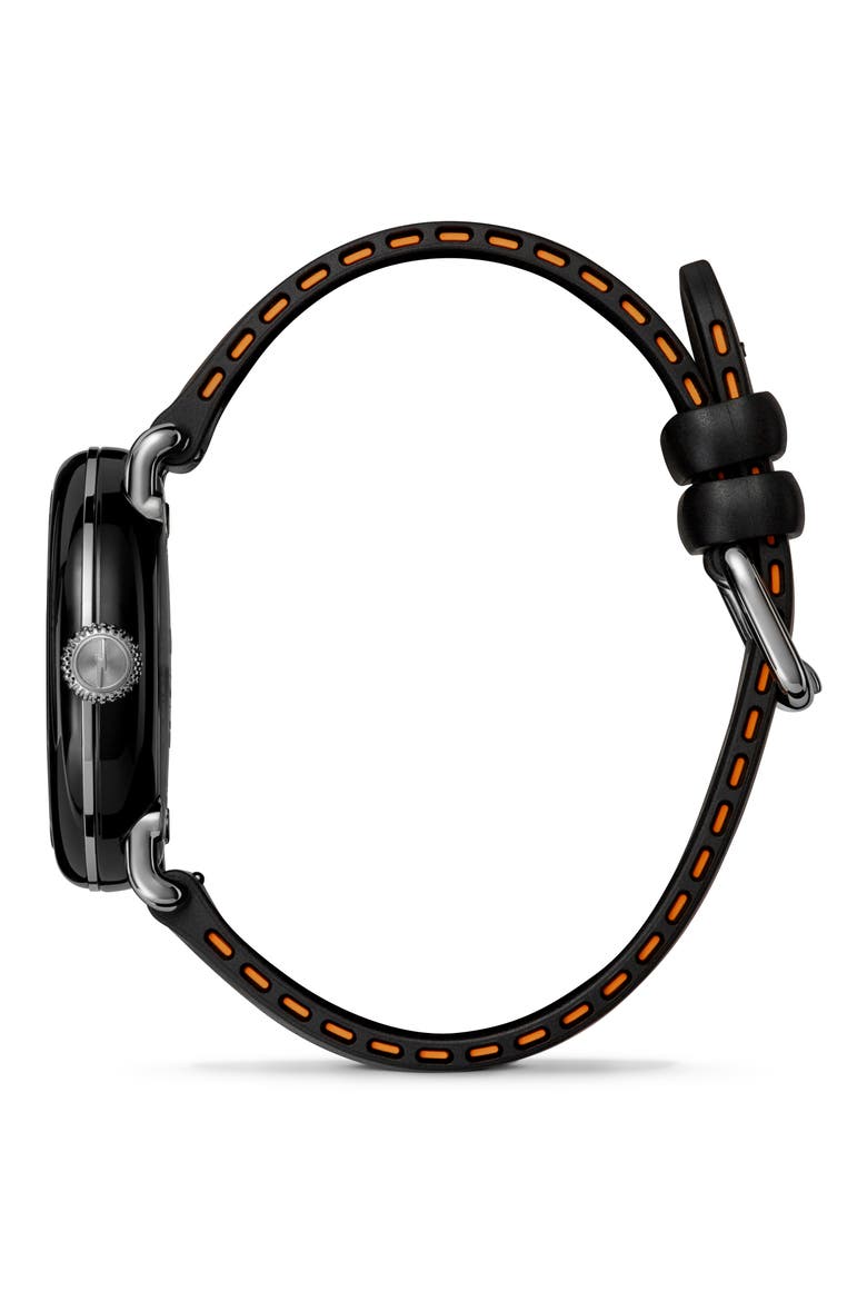 Detrola Rubber Strap Watch, 41mm, Alternate, color, BLACK
