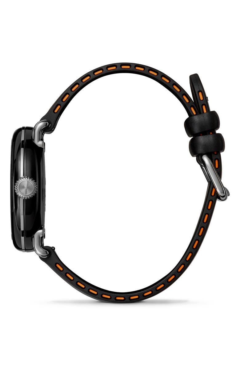 Shinola Detrola Rubber Strap Watch, 41mm, Alternate, color, Black