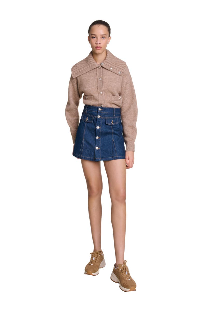 maje Denim skort, Main, color, 