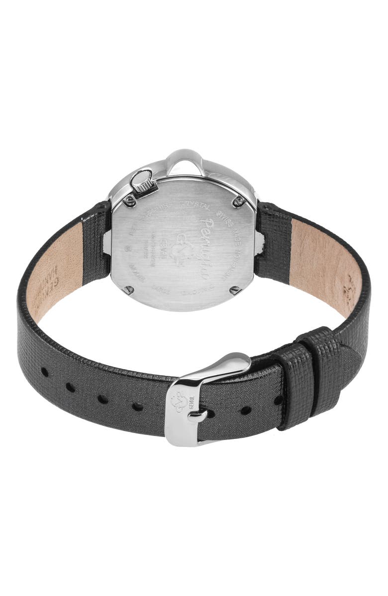 GV2 Perugia Diamond Leather Strap Watch, 33mm - 0.102ct., Alternate, color, Gray