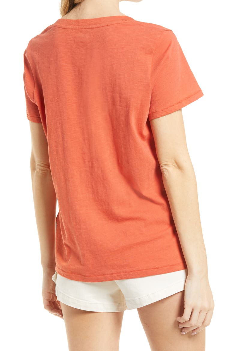 Whisper Cotton V-Neck T-Shirt, Alternate, color, RUSTED CLAY