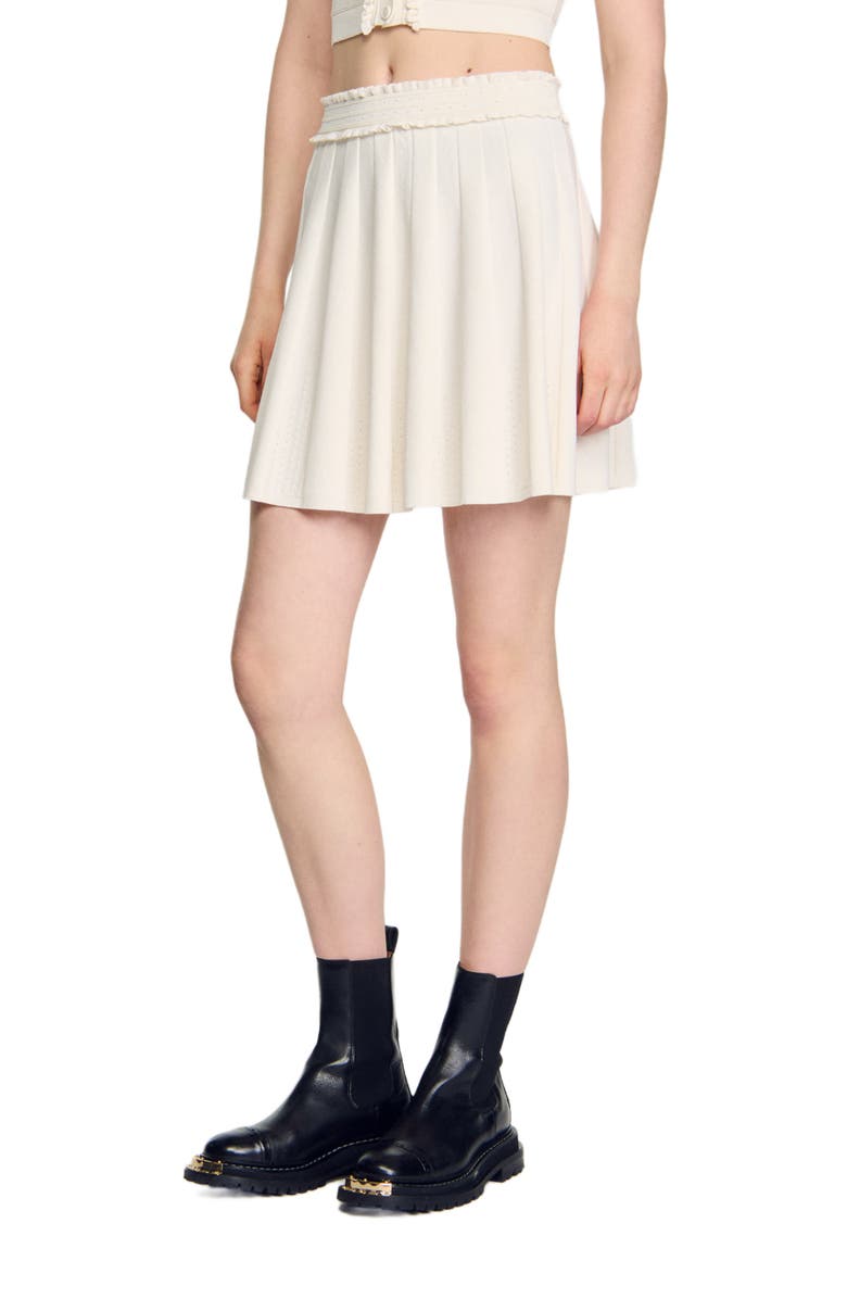 SANDRO Pointelle knit skirt, Alternate, color, 