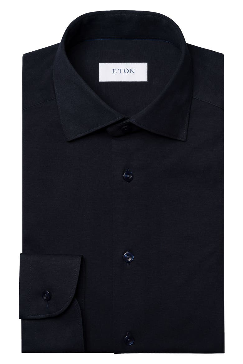 Slim Fit Solid Navy 4Flex Stretch Jersey Dress Shirt, Alternate, color, NAVY