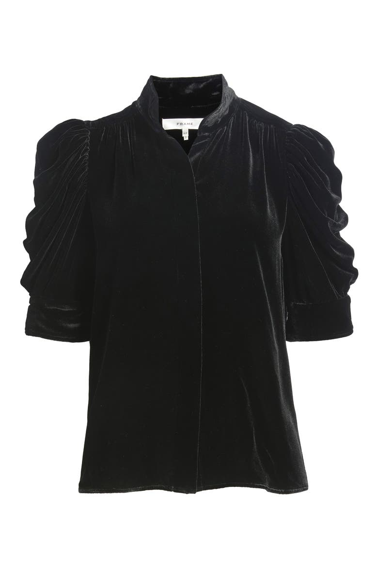 Gillian Velvet Top, Alternate, color, BLACK