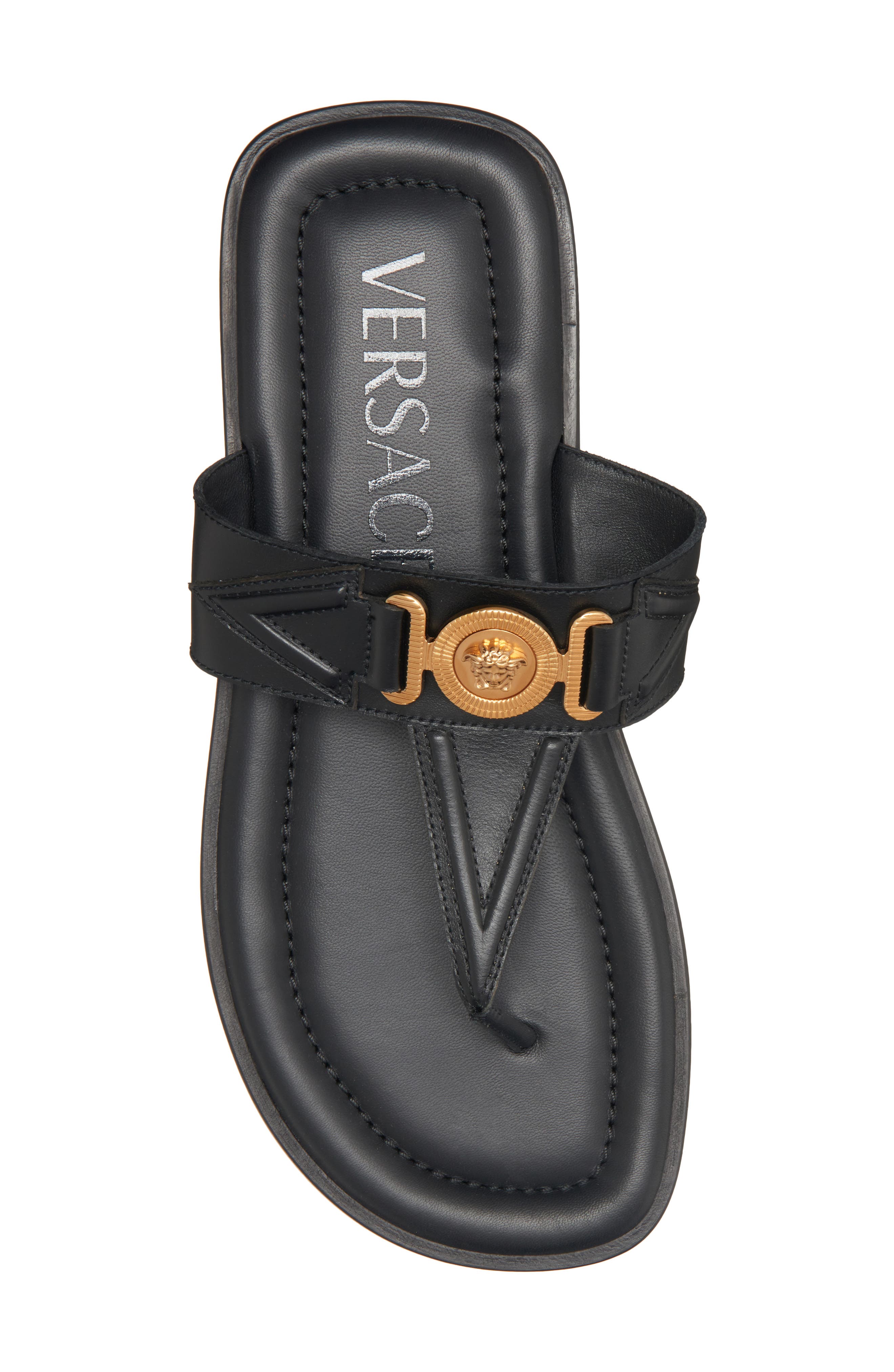 Versace Biggie Medusa Flip Flop, Alternate, color, 