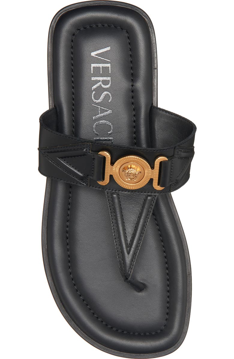 Versace Biggie Medusa Flip Flop, Alternate, color, Black Versace Gold