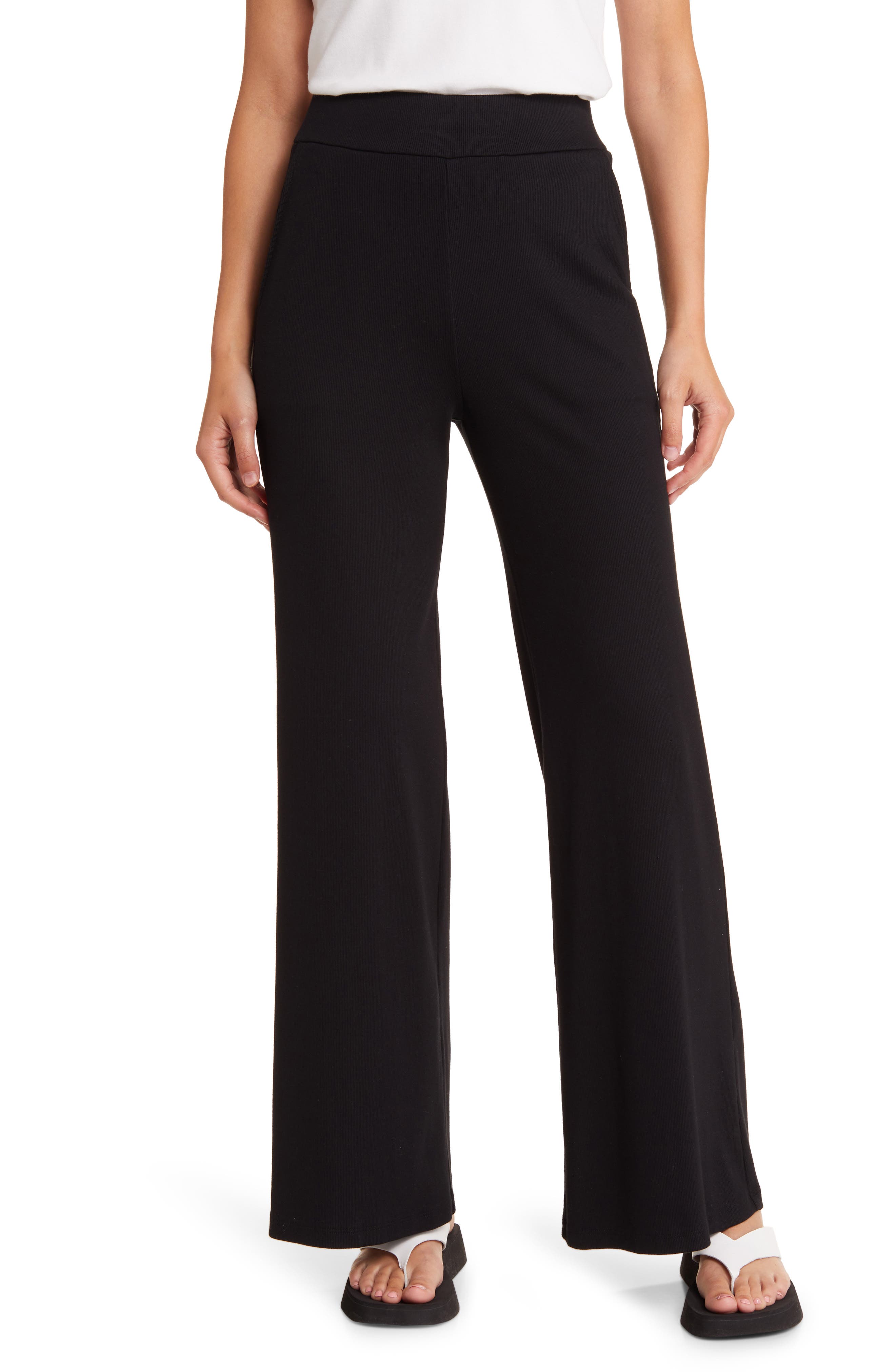 Sourie Stretch Cotton Wide Leg Pants