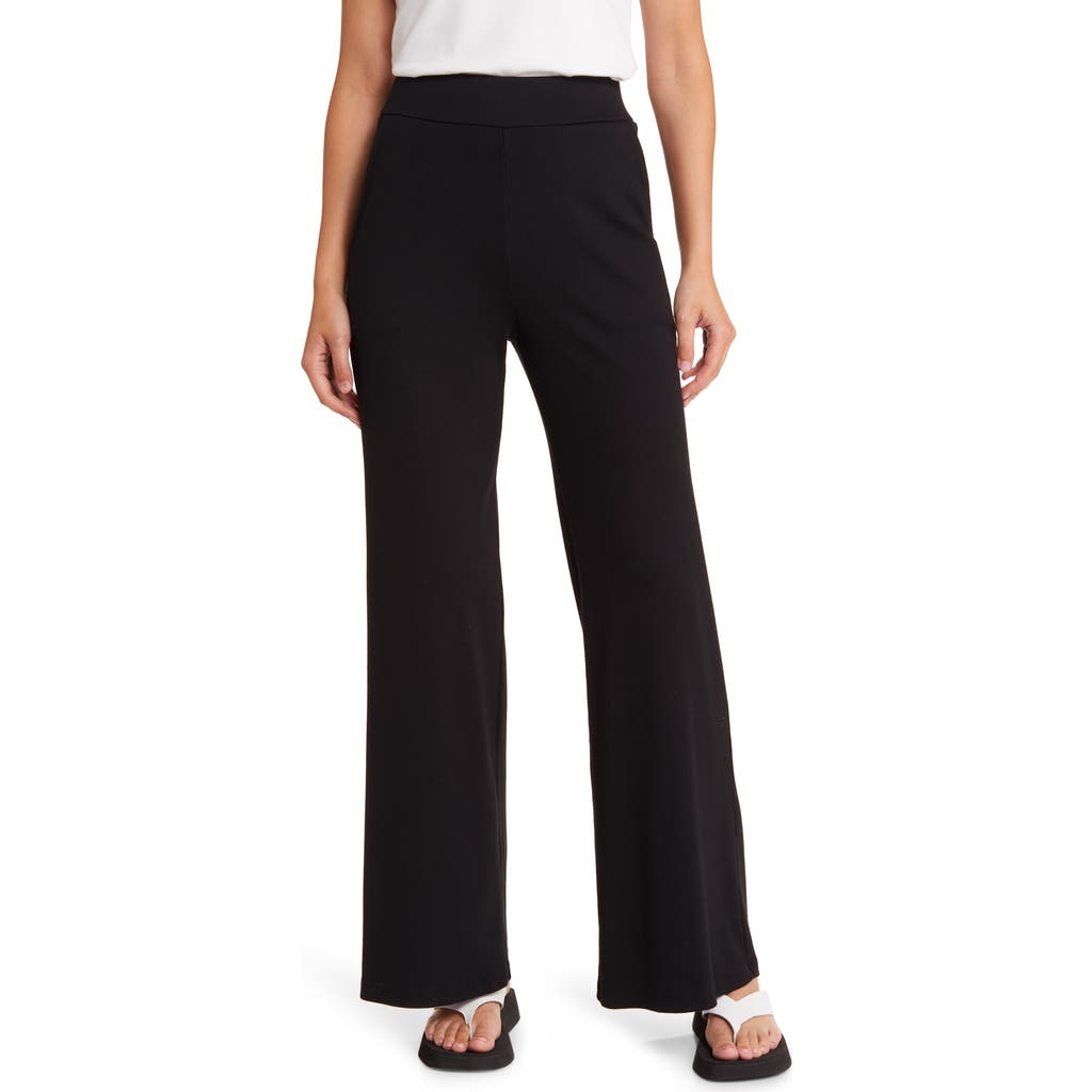 Ag Sourie Stretch Cotton Wide Leg Pants In True Black