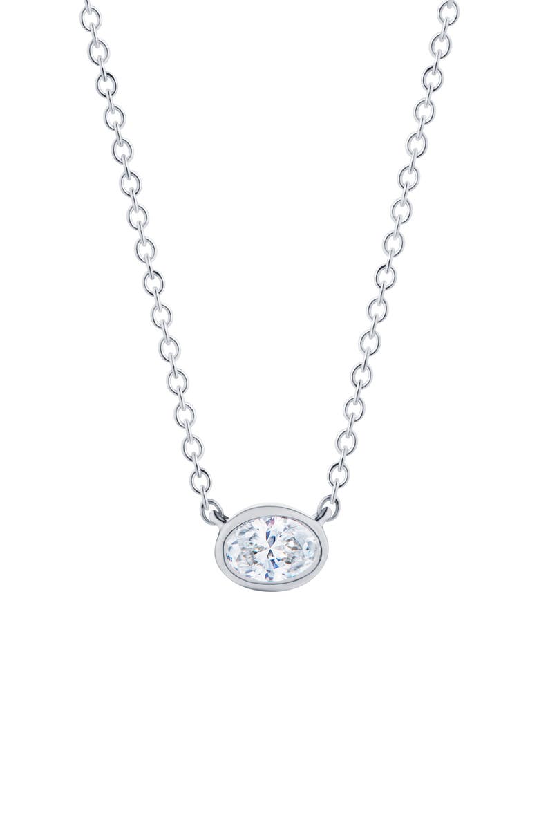 Kwiat Stackable Oval Diamond & 18K Gold Pendant Necklace, Main, color,