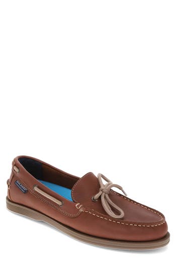Dockers Mens Darnell Genuine Leather Dress Casual Slip On Boat Shoe In Briar