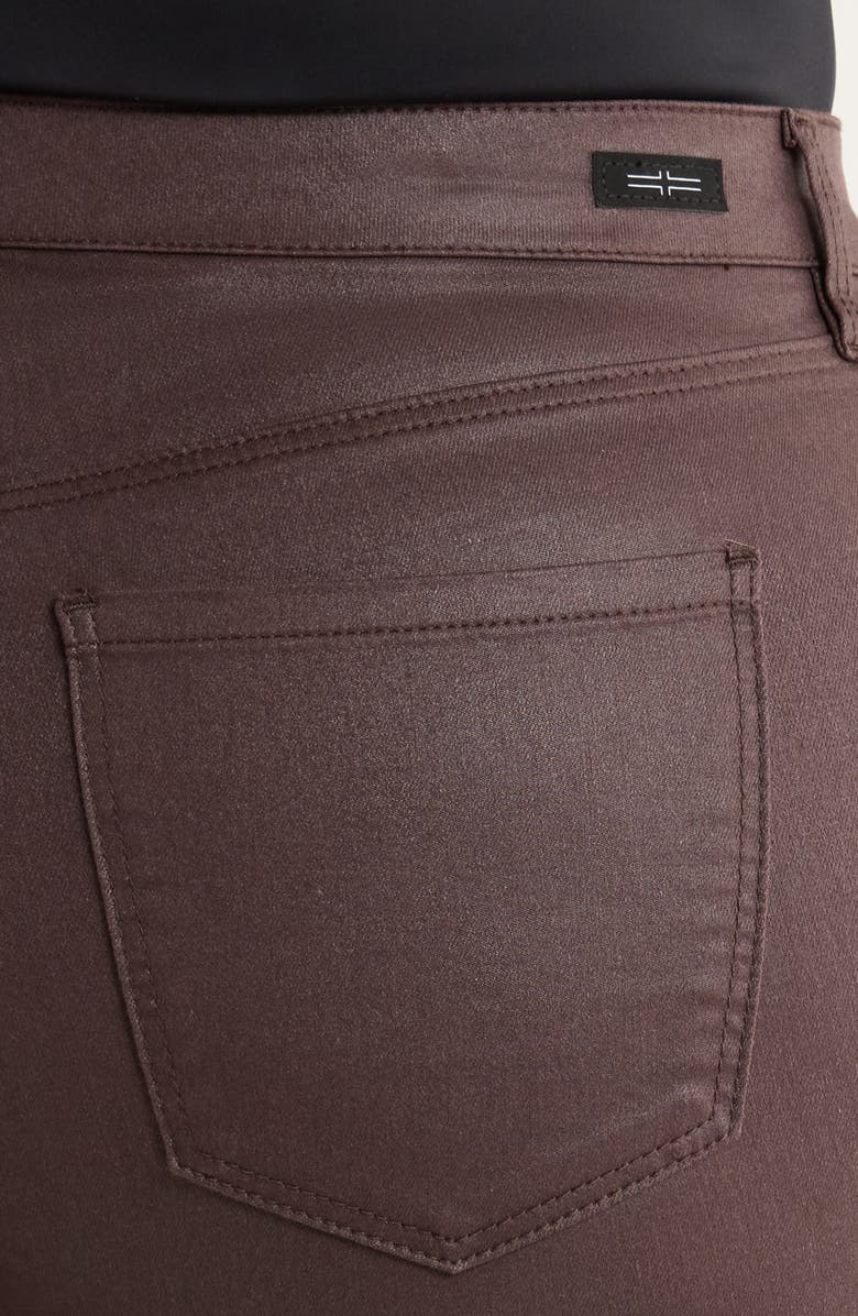 Liverpool Los Angeles Kennedy Coated High Waist Ankle Straight Leg Pants, Alternate, color, Raisin