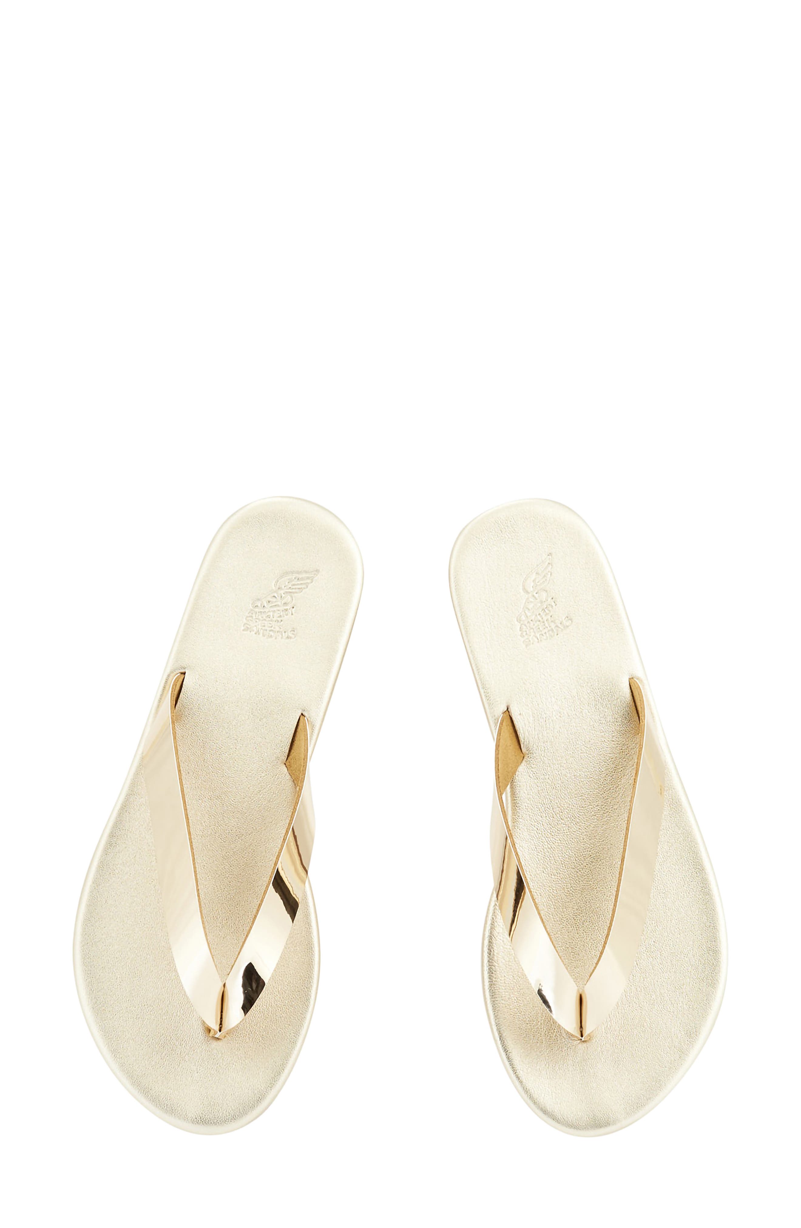 Leda Leather Flip Flop, Alternate, color, GOLD