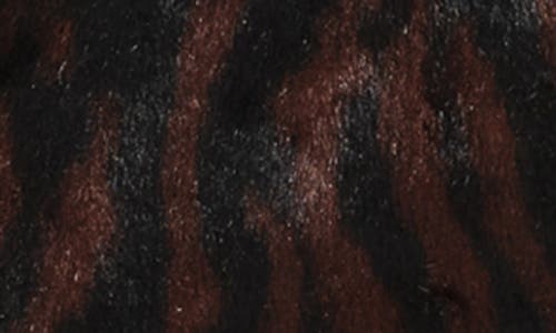 Isaac Mizrahi New York Faux Fur & Faux Leather Shift Dress In Brown
