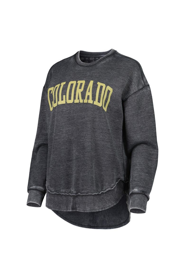 Women's Pressbox Black Colorado Buffaloes Vintage Wash Pullover Sweatshirt, Alternate, color, Black