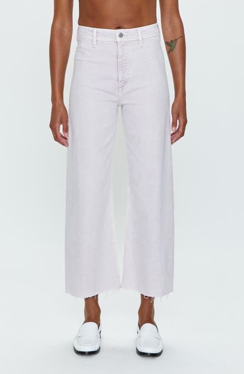 Penny High Waist Raw Hem Wide Leg Jeans