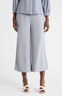 MAX STUDIO Tie Waist Crop Wide Leg Pants