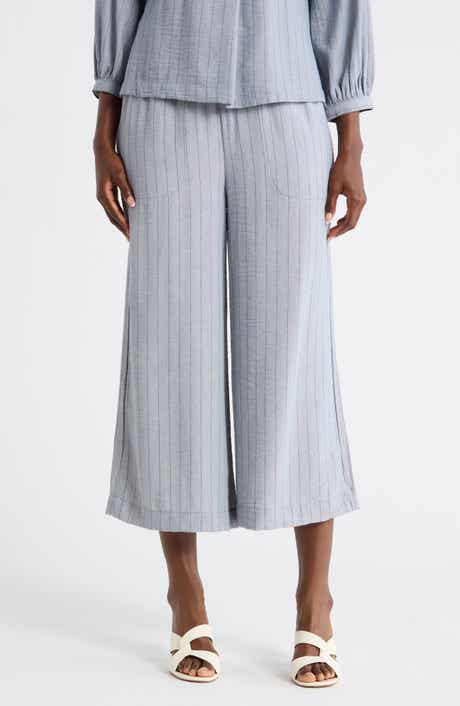 MAX STUDIO Tie Waist Crop Wide Leg Pants